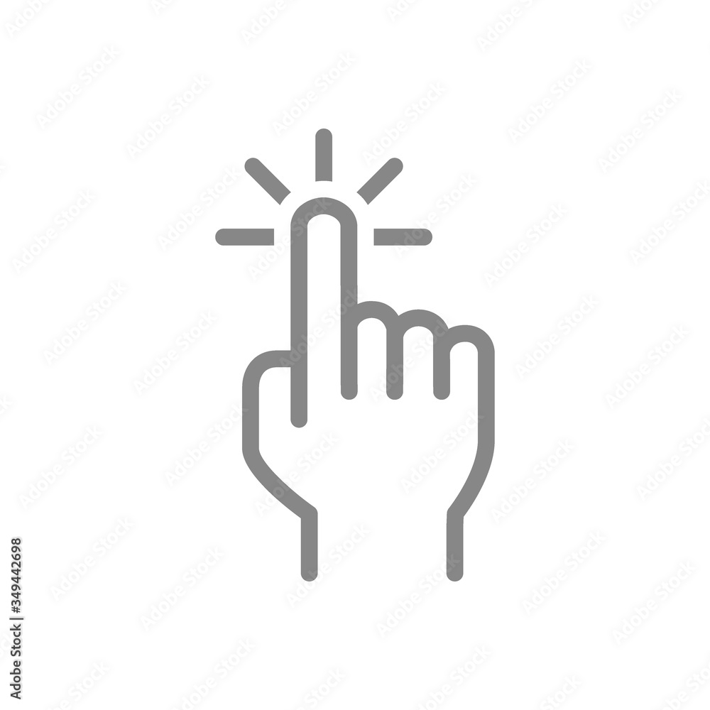 Click with one finger line icon. Cursor pointer, touch screen hand gesture symbol Click with one finger line icon. Cursor pointer, touch screen hand gesture symbol