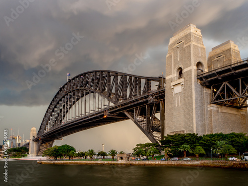 Sydney Harbour Bridge against a cloudy sky