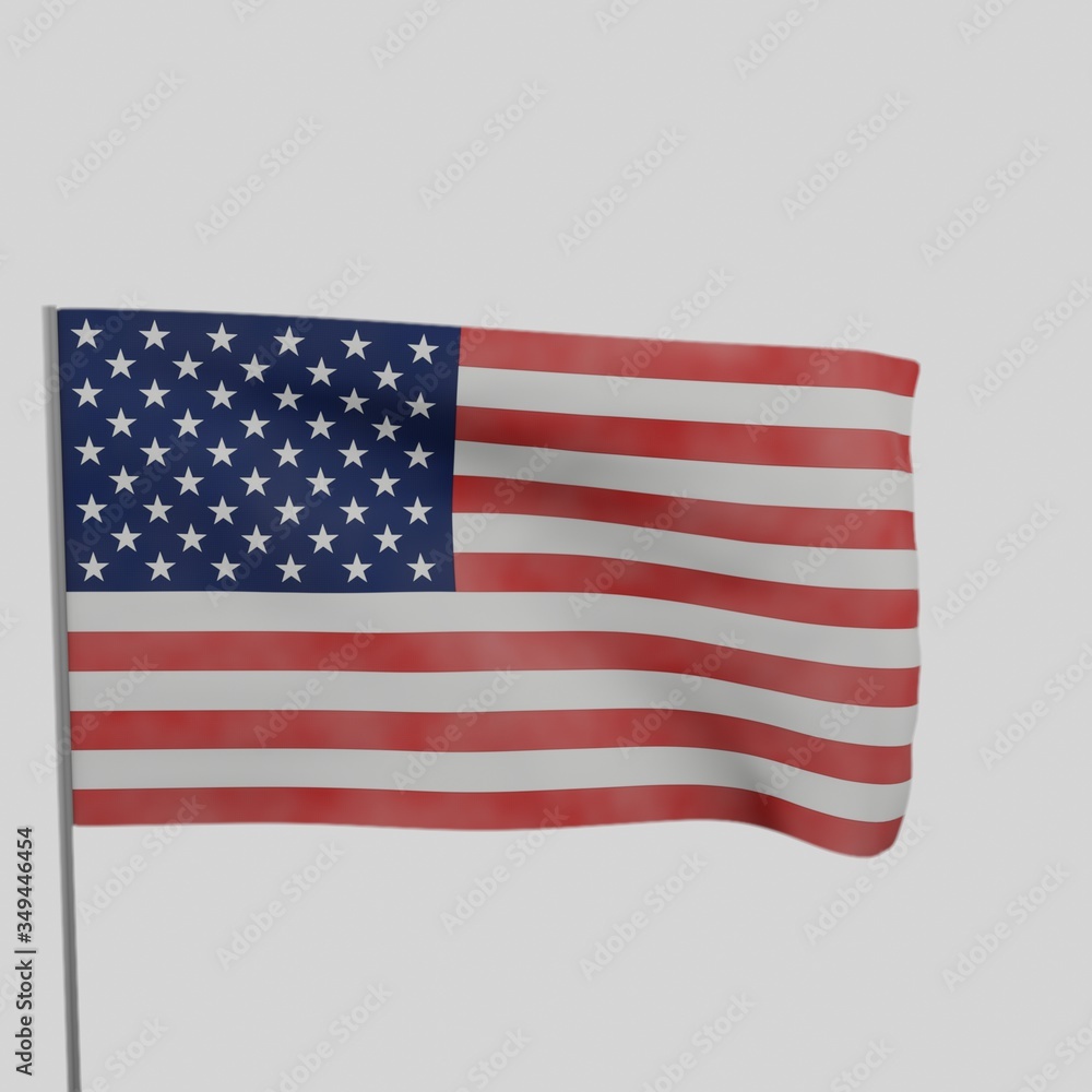 Fototapeta premium American Flag In The Wind