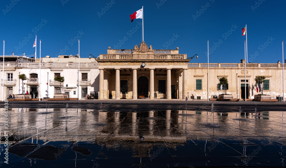 Naklejka premium Buildings of the city of Valletta Fortress - The capital of the island-state of Malta.