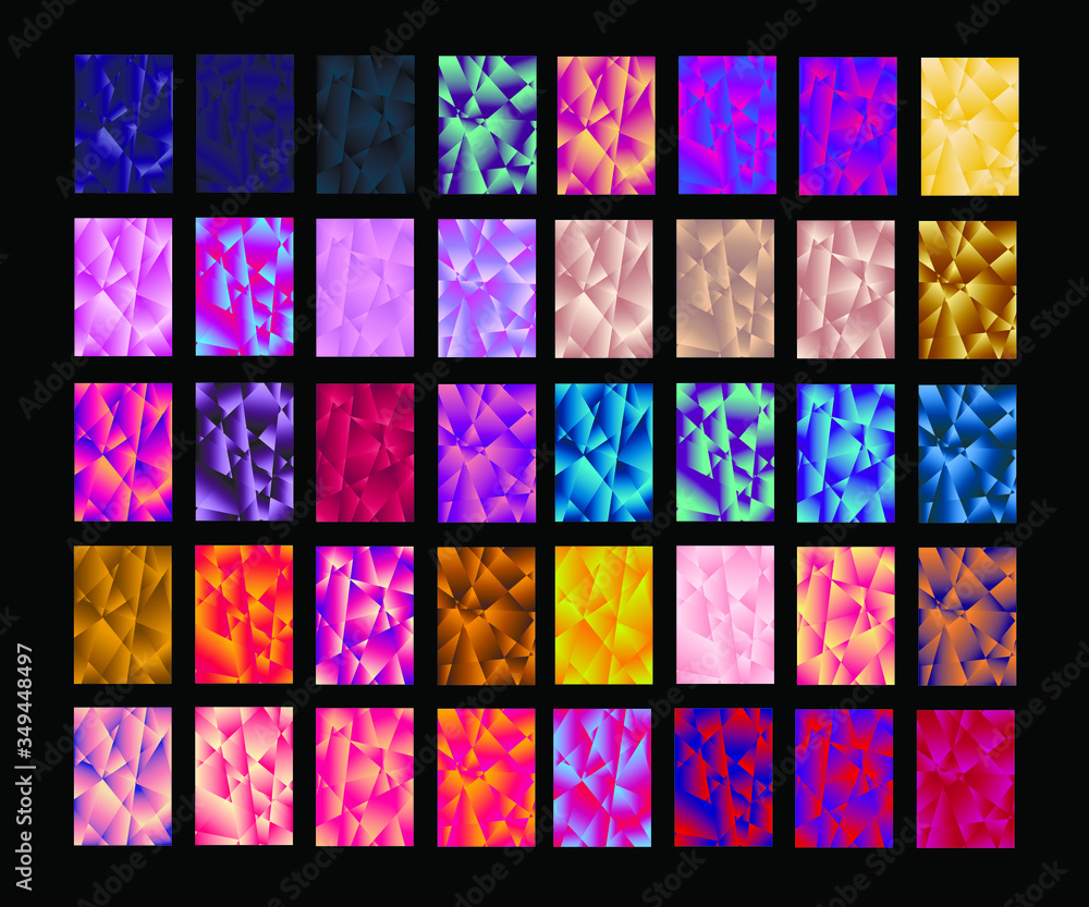 Set of colorful polygonal Vector EPS 10 illustration Gradient ...