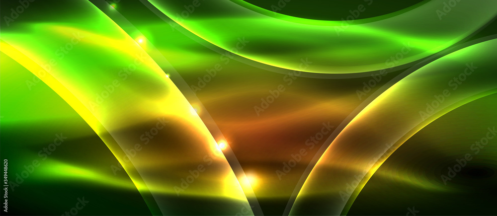 Abstract background. Shiny design neon waves with light effects, techno trendy design. Vector Illustration For Wallpaper, Banner, Background, Card, Book Illustration, landing page Abstract background. Shiny design neon waves with light effects, techno trendy design. Vector Illustration For Wallpaper, Banner, Background, Card, Book Illustration, landing page