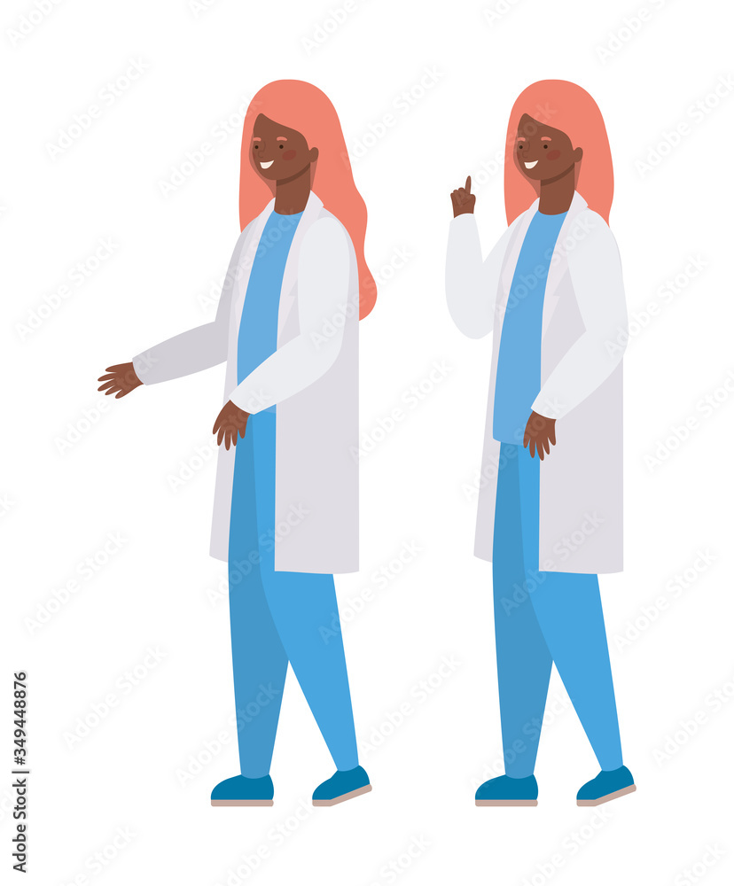 Women doctors with uniforms vector design Women doctors with uniforms vector design