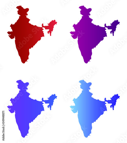 India isolated vector map silhouette