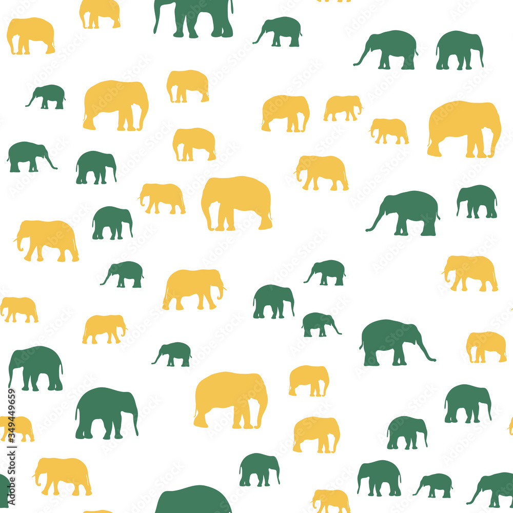 Seamless vector pattern with African Elephants Seamless vector pattern with African Elephants