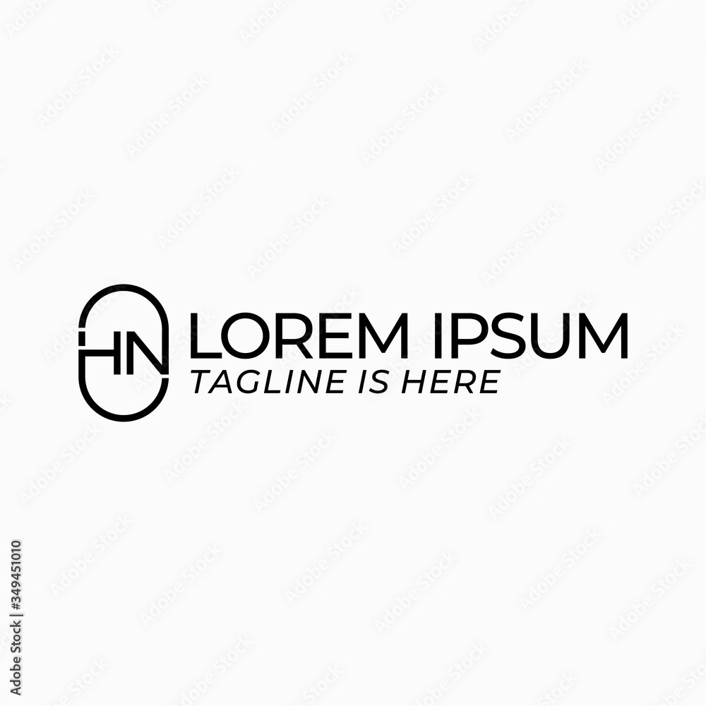 Monogram logo design hn letters with a minimalist concept. Monogram logo design hn letters with a minimalist concept.