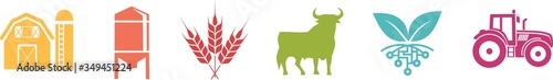  Icon of various symbols of agriculture