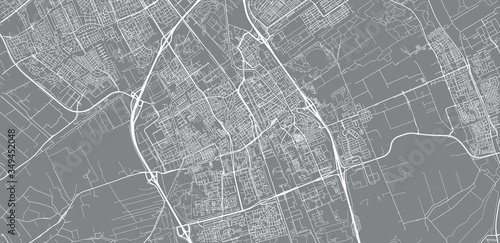 Urban vector city map of Delft, The Netherlands