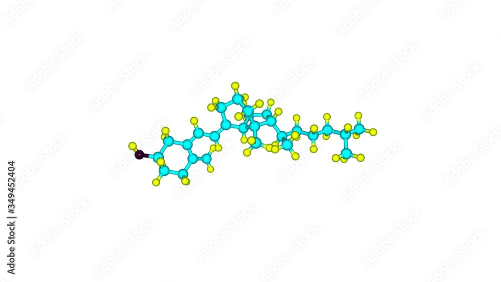 Vitamin D molecule rotating video full HD Vitamin D molecule rotating video full HD