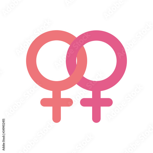 pride concept, united female gender symbols, flat style