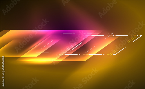 Dynamic neon shiny abstract background. Trendy abstract layout template for business or technology presentation, internet poster or web brochure cover, wallpaper