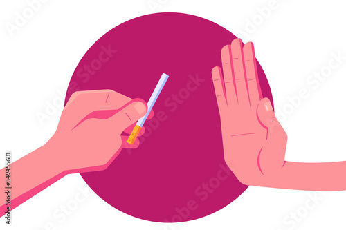 Stop smoking vector concept: Hand refusing cigarette
