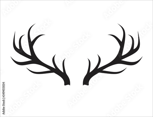 Deer antler ilustration logo vector template	
