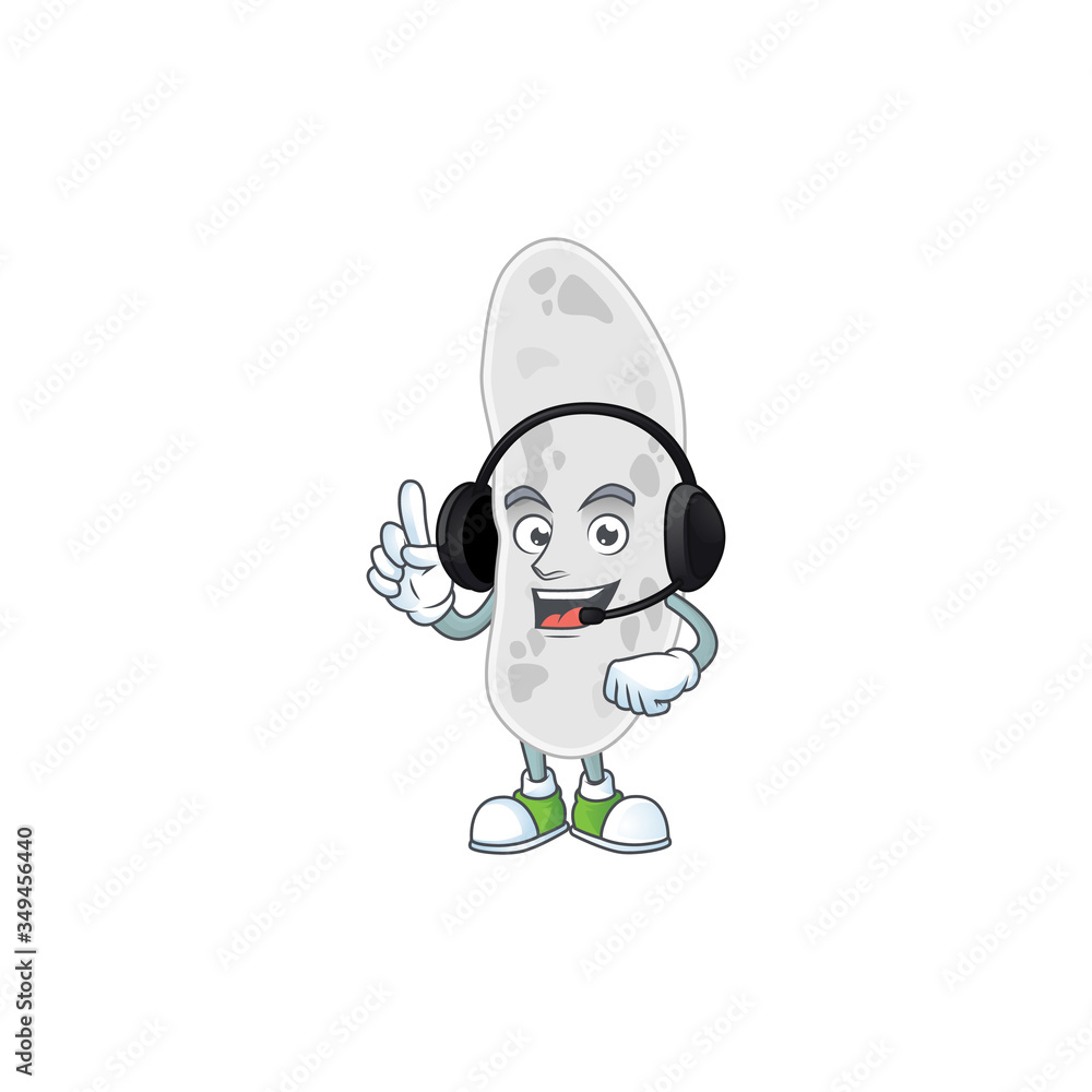 Gemmatimonadetes cartoon character style speaking with friends on headphone Gemmatimonadetes cartoon character style speaking with friends on headphone
