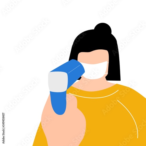 Women check up temperature
