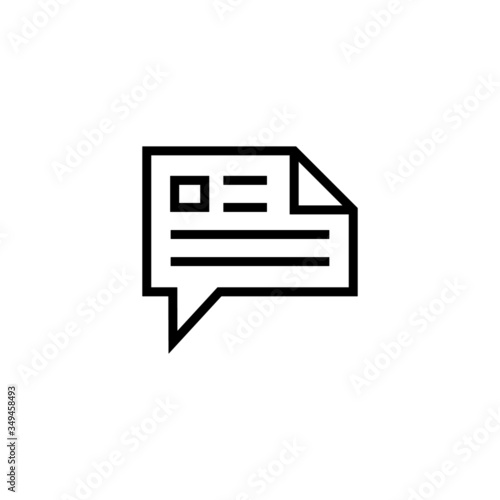 Message speech bubble icon vector design in outline style on white background 