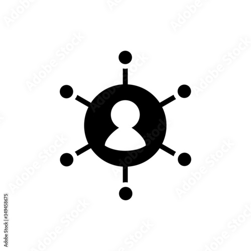 Network vector icon design, Social media sign in black flat design on white background