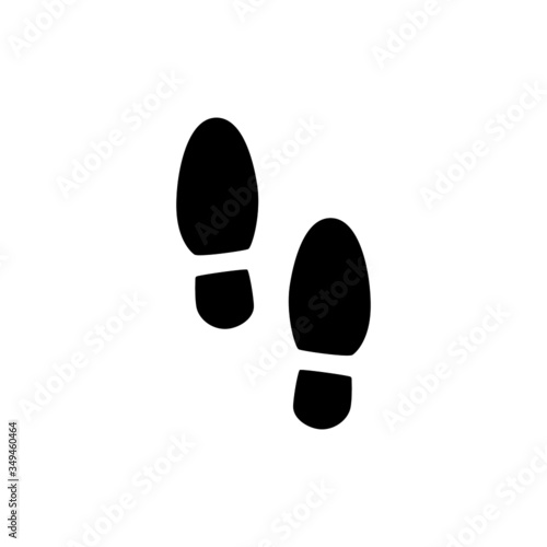 Shoes Footsteps icon vector illustration in black flat design on white background 