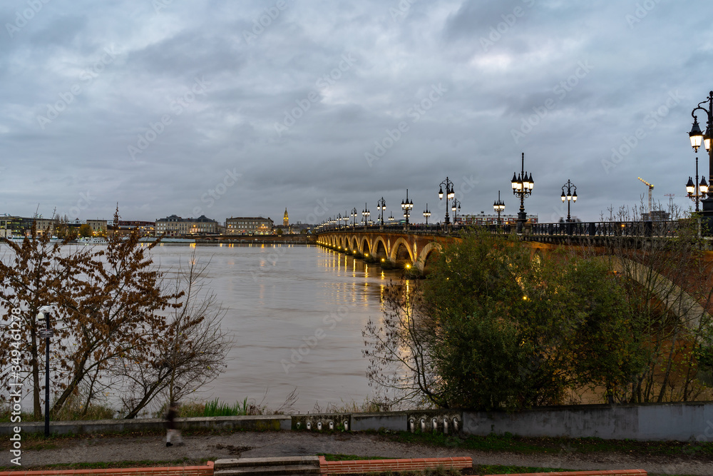 Pont de Pierre in Bordeaux, France