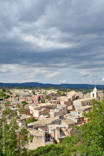 Panoramic view of the Sicilian town of Palazzolo Acreide