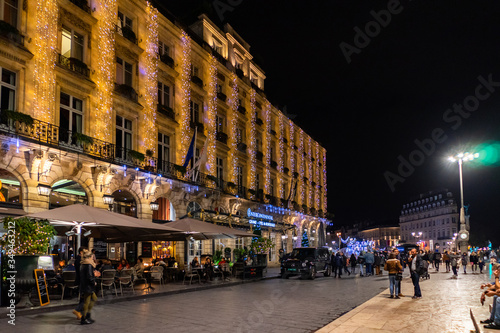 Place de la Comedie at night in Bordeaux, France © alzamu79