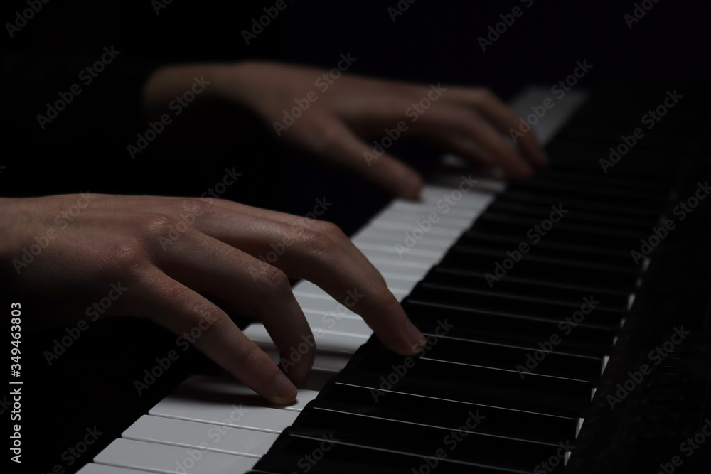 Obraz premium Closeup of a piano keyboard