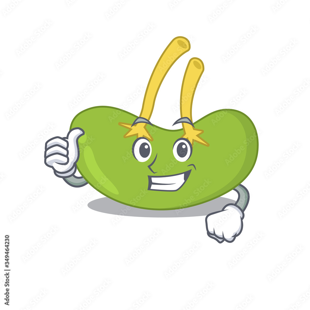 Fototapeta premium Spleen cartoon character design showing OK finger