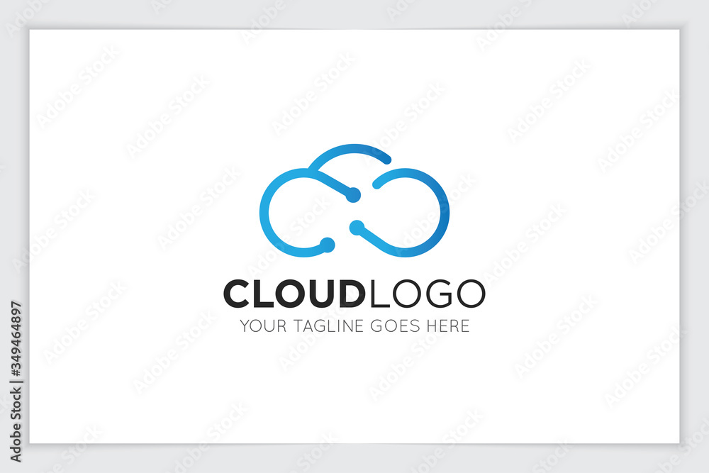 cloud tech logo and icon vector illustration design template cloud tech logo and icon vector illustration design template