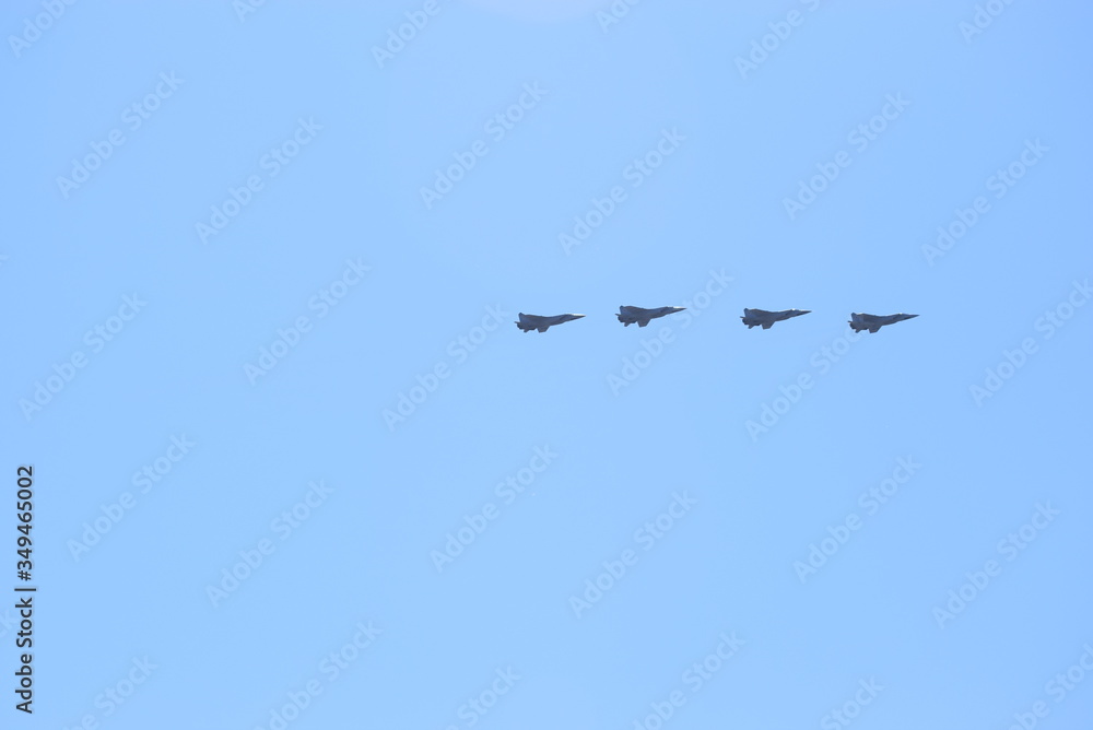 planes at the victory parade during the COVID-2019 pandemic