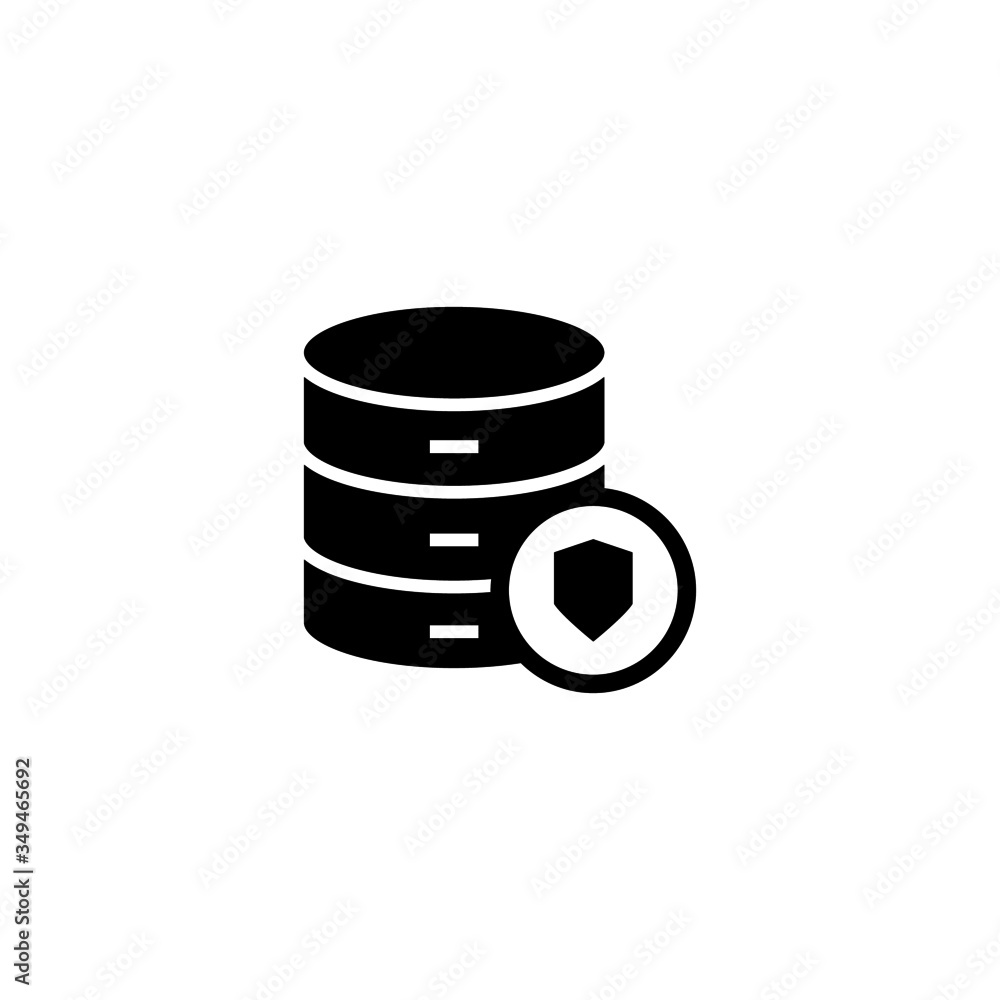 icon of data, storage, database in black flat design on white background icon of data, storage, database in black flat design on white background