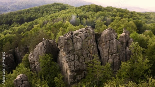 on the nature of the mountain forest rocks 
Dovbush rocks