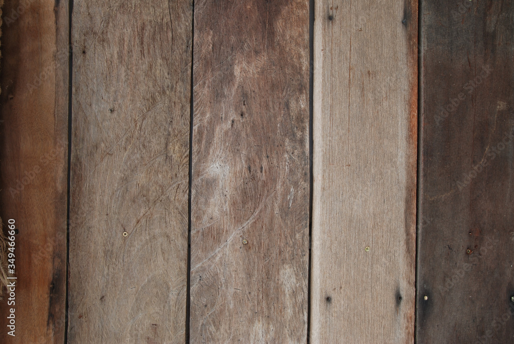 Fototapeta premium Top view of floor made of wooden plank
