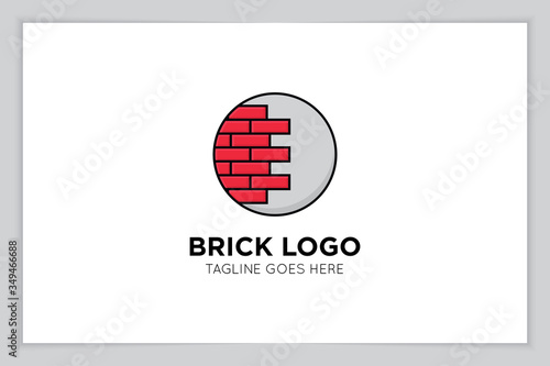 brick logo and icon vector illustration design template