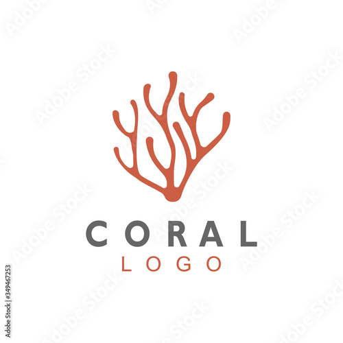 Coral reef, Seaweed, or Neuron Cell logo design vector illustration