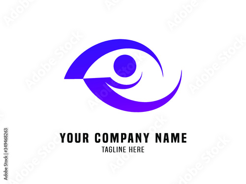Abstract Logo Vector Gradient Blue
