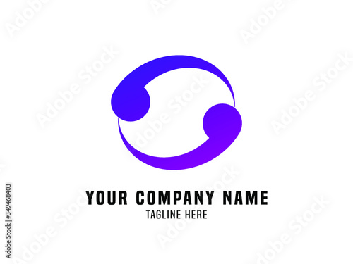 Abstract Logo Vector Gradient Blue