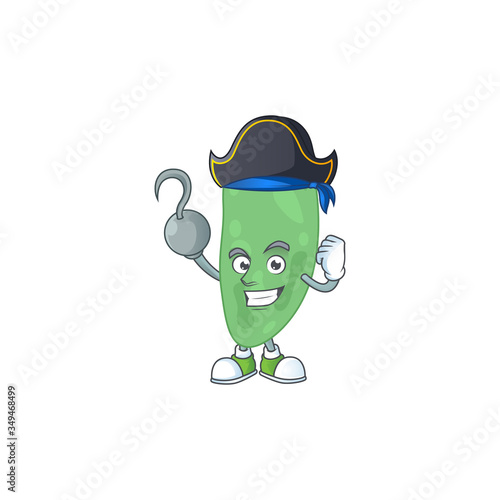 mascot design style of thermus thermophilus as a pirate having one hook hand