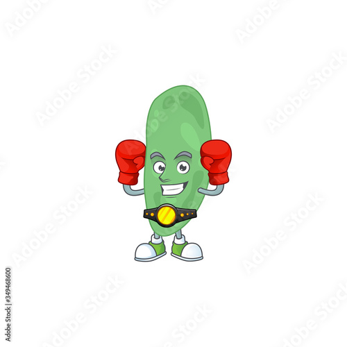 Caricature picture of thermus thermophilus boxing athlete on the arena