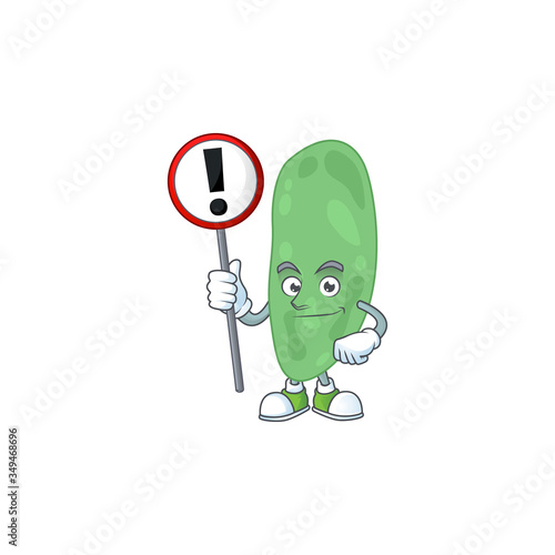 Caricature picture of thermus thermophilus holding a sign