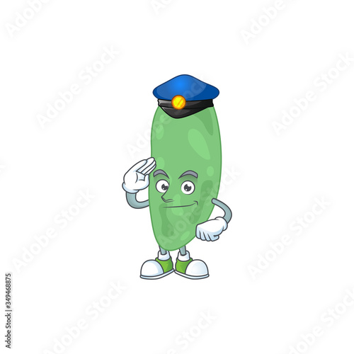 A dedicated Police officer of thermus thermophilus cartoon drawing concept
