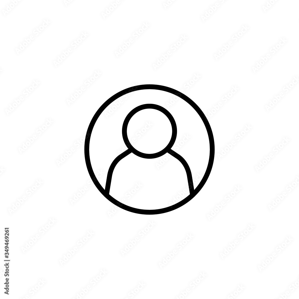 User Icon, User symbol in outline style on white background User Icon, User symbol in outline style on white background