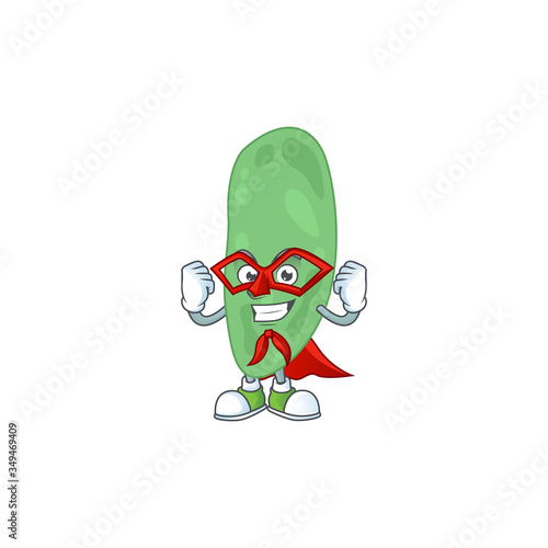 Thermus thermophilus cartoon drawing concept performed as a Super hero