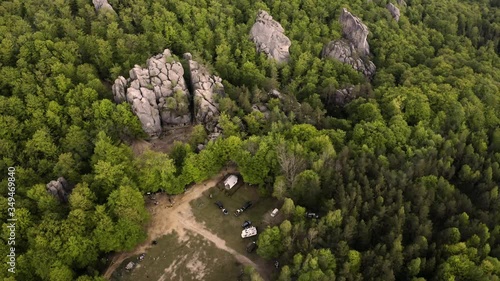 on the nature of the mountain forest rocks 
Dovbush rocks