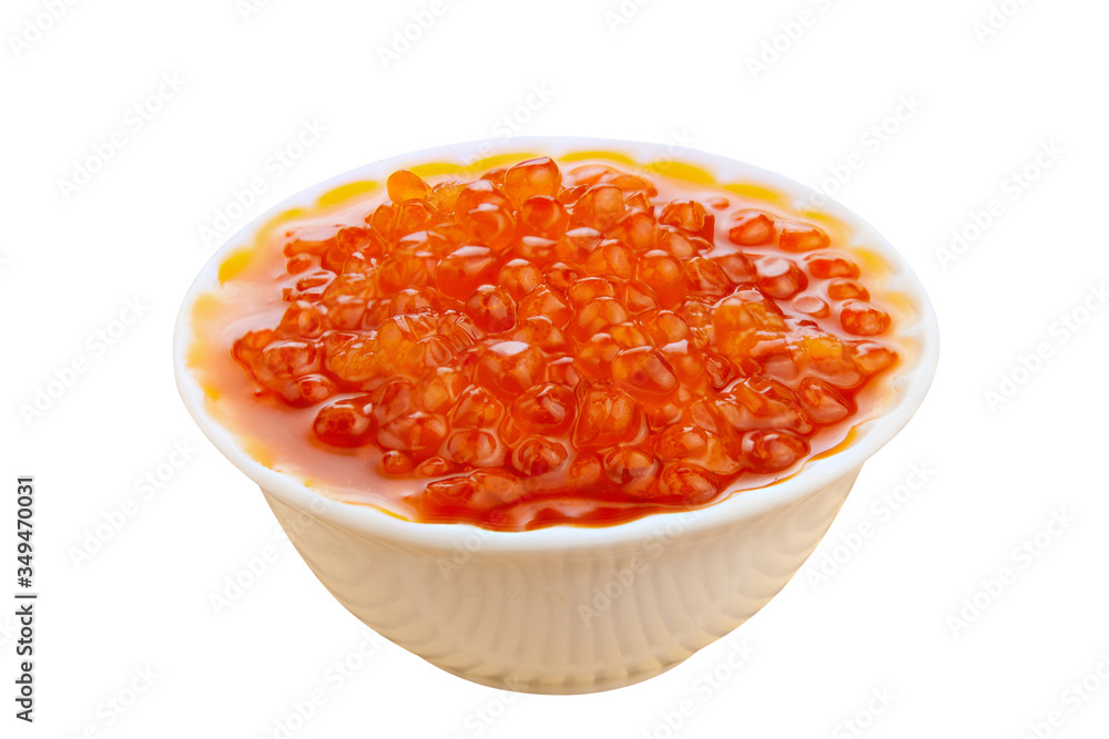 delicious appetizing sandwich with red caviar on White background delicious appetizing sandwich with red caviar on White background