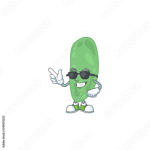 Super cool thermus thermophilus cartoon drawing style wearing black glasses