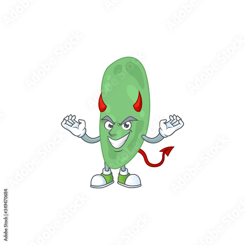 A cartoon image of thermus thermophilus as a devil character
