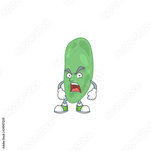 Thermus thermophilus cartoon drawing style with angry face