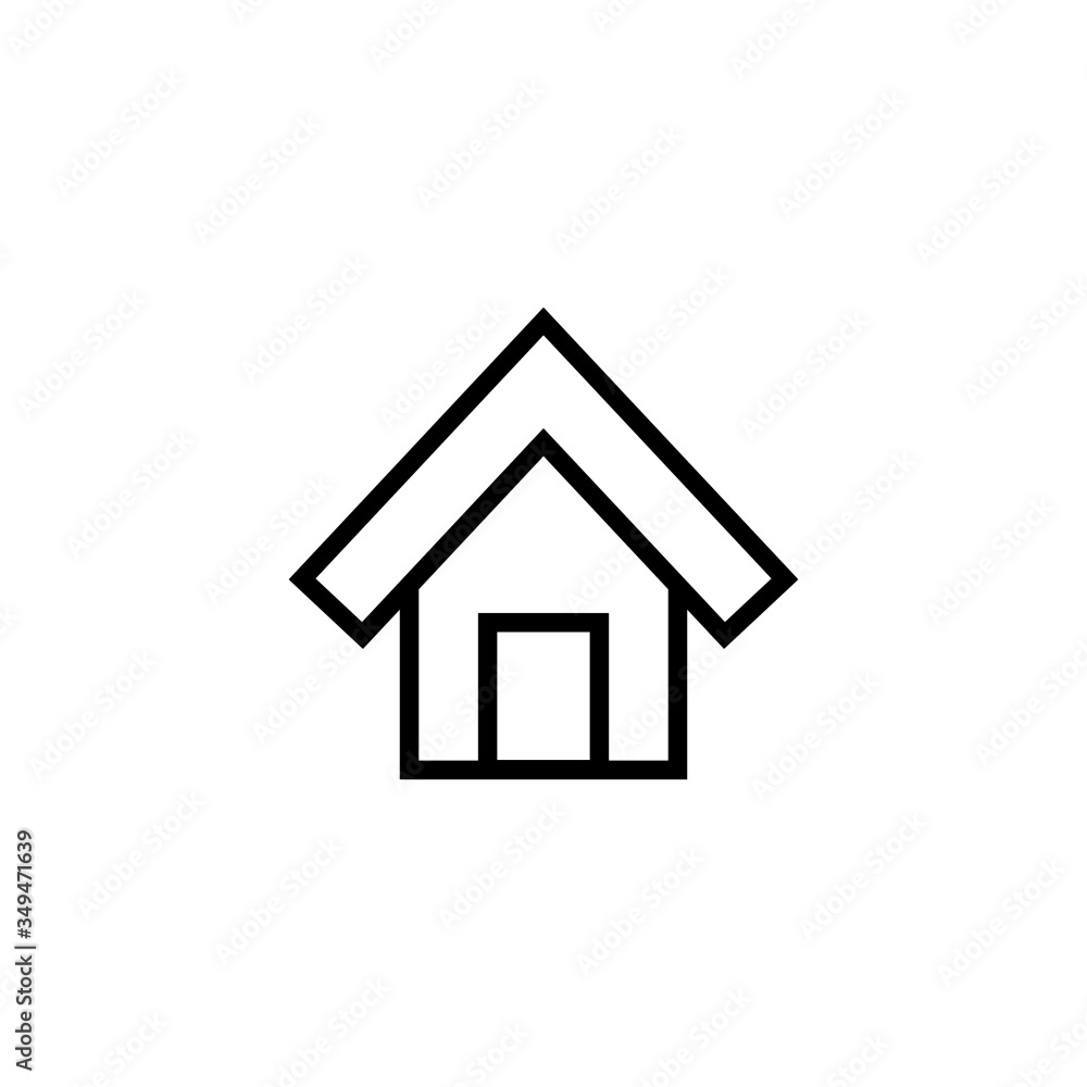 Home Icon, House pictogram, Line Homepage symbol in outline style on white background Home Icon, House pictogram, Line Homepage symbol in outline style on white background