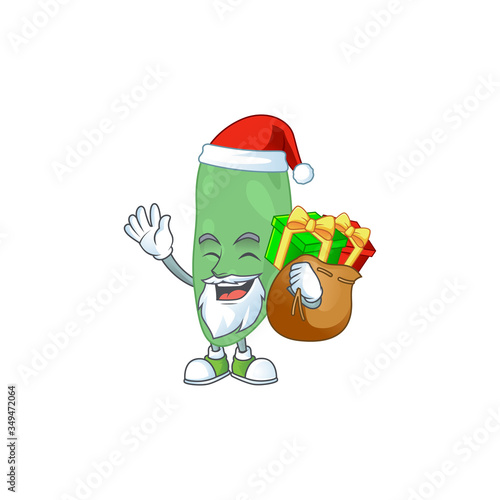 Santa thermus thermophilus Cartoon drawing design with sacks of gifts