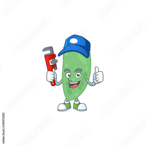 Thermus thermophilus Cartoon drawing concept work as smart Plumber